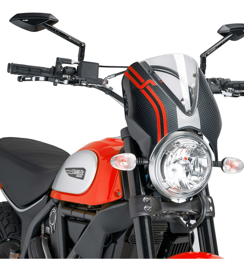 DUCATI SCRAMBLER DESERT SLED [2025] – Viseira de pára-brisa RetroVision – Preto
