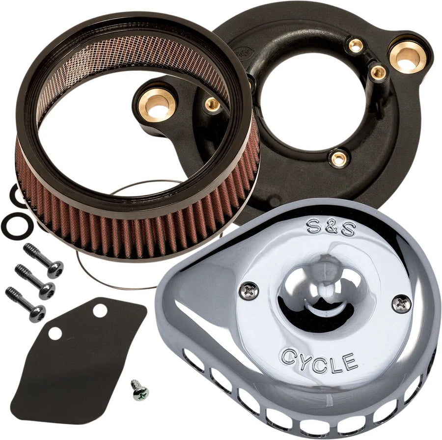 Harley-Davidson FLI 1868 Hydra-Glide Revival 114 [2024] - Mini Teardrop Stealth Luftfilter-Kit – Oberfläche: Silber – Bild 1