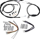 Harley Davidson flst [BURLY BRAND] - Kit completo de cabo/linha de guiador de vinil preto para cabide Ape-1
