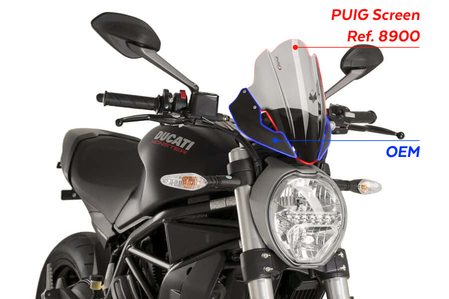DUCATI MONSTER 821 DARK [2016] – tela esportiva – transparente
