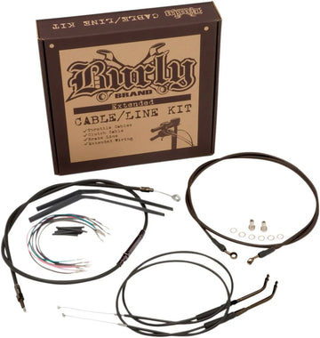 Harley Davidson FXSB [BURLY BRAND] - Kit completo de cabo/linha de guiador de vinil preto para cabides Ape - 0