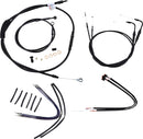 Harley Davidson flst [BURLY BRAND] - Kit completo de cabo/linha de guiador de vinil preto para cabide Ape-1