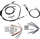 Harley Davidson Fxdwg [BURLY BRAND] - Conjunto completo de cabo/linha de guiador de vinil preto para cabide de macaco