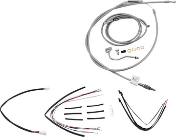 Harley Davidson flhrxs [BURLY BRAND] - Kit completo de cabo de guiador/linha de freio em aço inoxidável