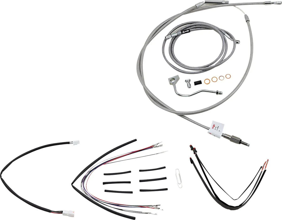 Harley Davidson flhrxs [BURLY BRAND] - Kit completo de cabo de guiador/linha de freio em aço inoxidável