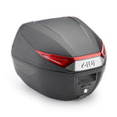 C30N - Top case Monolock com placa – preto, com refletores vermelhos