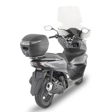 C30NT - Monolock Topcase mit Platte – schwarz, mit transparenten Reflektoren