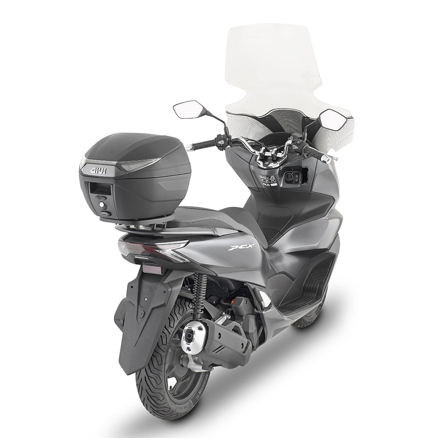 C30NT - Monolock Topcase mit Platte – schwarz, mit transparenten Reflektoren
