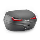 E455 Top case Simply IV Monolock, com placa – 45 L., preto, com refletores vermelhos