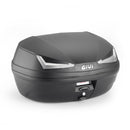 E455 Top case Simply IV Monolock, com placa – 45 L., preto, com refletores transparentes