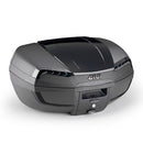Top case E46NB Riviera Monolock com placa - com refletores coloridos e tampa preta