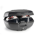 E46NB Riviera Monolock Topcase mit Platte – mit getönten Reflektoren und schwarzem Cover