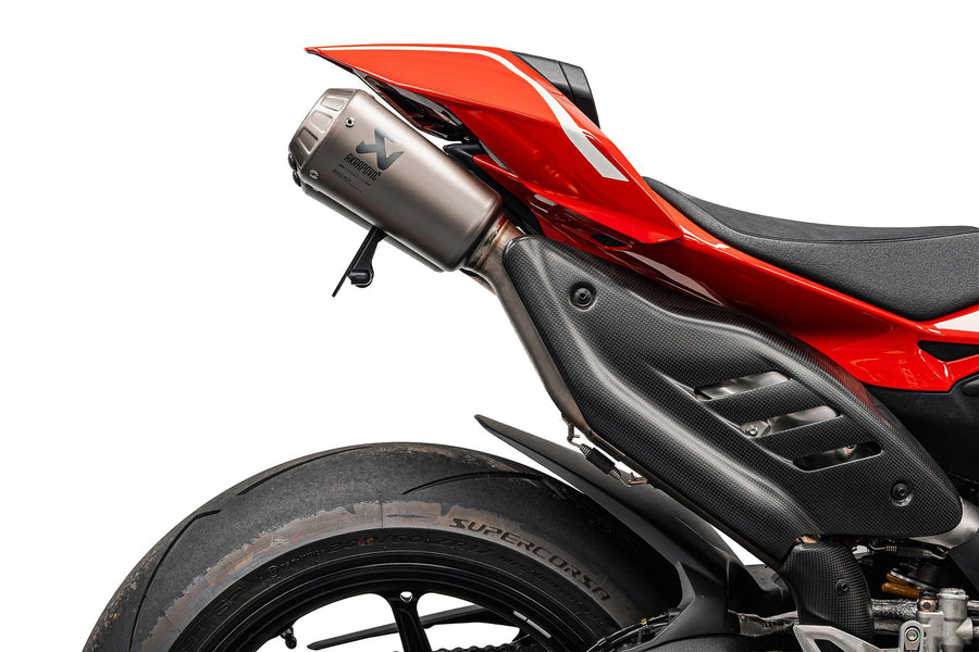 Ducati Panigale V4 [2025+] - Dynamischer Kennzeichenhalter mit V1 LED-Blinkern für Akrapovic Titanium Full Race