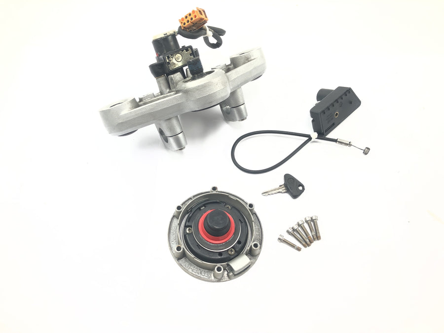 BMW R 1150 R R21 [2001] - Conjunto de fechadura com ponte superior do garfo, fechadura de ignição, chave da tampa do tanque