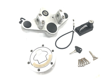 BMW R 1150 R R21 [2001] - Conjunto de fechadura com ponte superior do garfo, fechadura de ignição, chave da tampa do tanque