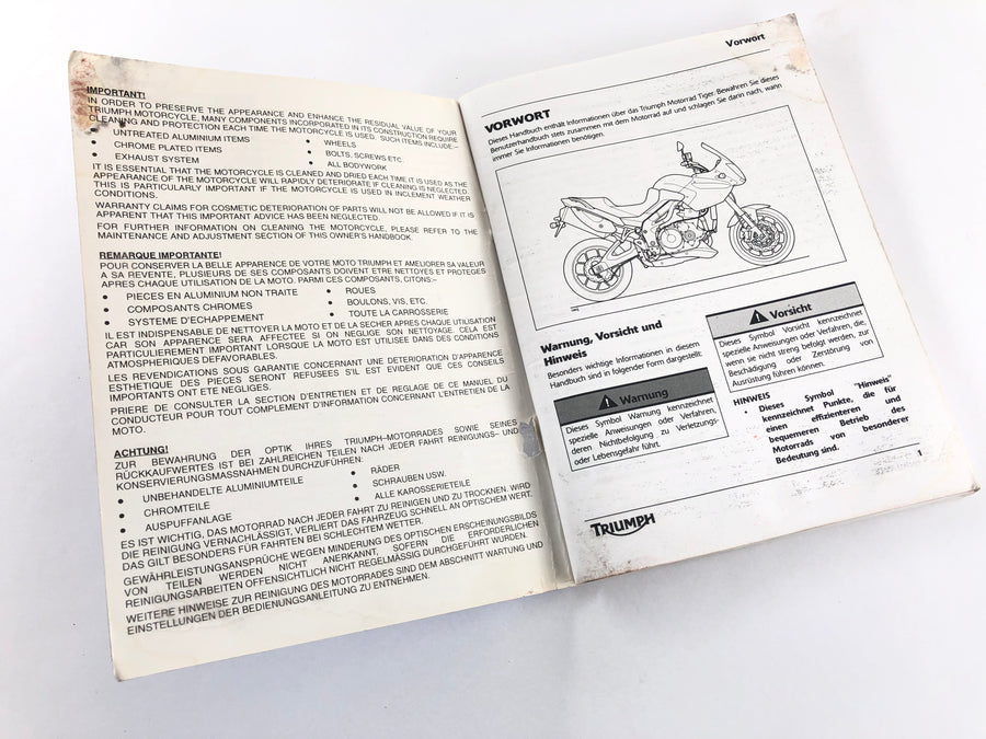 Triumph Tiger 1050 115ng [2016] - Instruções de operação
