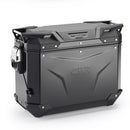 Mala lateral Trekker Outback EVO 37 em alumínio, preta – direita, 37 litros / SMART SECURITY LOCK