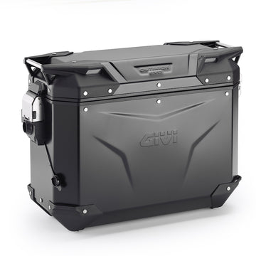Mala lateral Trekker Outback EVO 37 em alumínio, preta – direita, 37 litros / SMART SECURITY LOCK