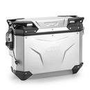 Mala lateral Trekker Outback EVO Monokey 33 litros – Lateral. offset, à direita, em alumínio anodizado