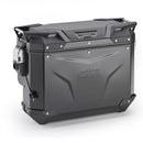 Mala lateral de alumínio Trekker Outback EVO 33 Monokey - preta, deslocada para o lado, direita, SMART SEC LOCK
