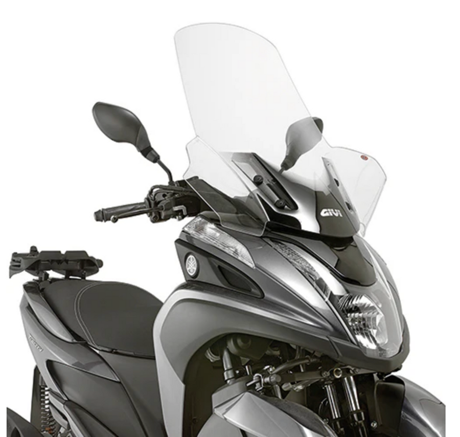 Pára-brisa MBK Tryptik 125 (14-17) e Yamaha Tricity 125 155 (14-24) transparente, 690 mm de altura, 630 mm
