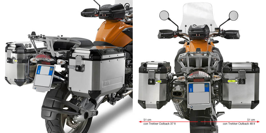 BMW R 1200 GS [GIVI] - porta-malas lateral tubular em aço para Trekker Outback MONOKEY® CAM-SIDE diâmetro da caixa 18 mm