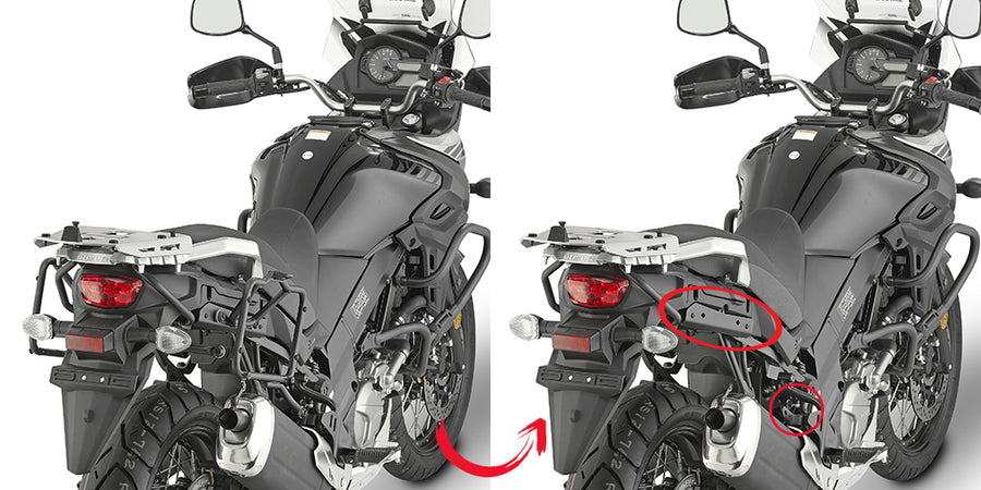 Suzuki DL 650 V-Strom [GIVI] - Porta-malas lateral removível para malas MONOKEY® ou RETRO FIT não compatíveis com