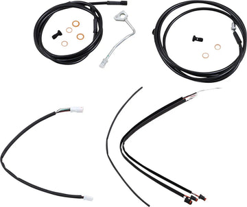 Harley Davidson flhrxs [BURLY BRAND] - Kit completo de cabo/linha de guiador de vinil preto para cabide Ape