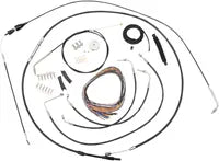 Harley Davidson Flhri [LA CHOPPERS] - Kit completo de cabo/linha de freio trançado de vinil preto