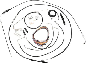 Harley Davidson Flhri [LA CHOPPERS] - Kit completo de cabo/linha de freio trançado de vinil preto