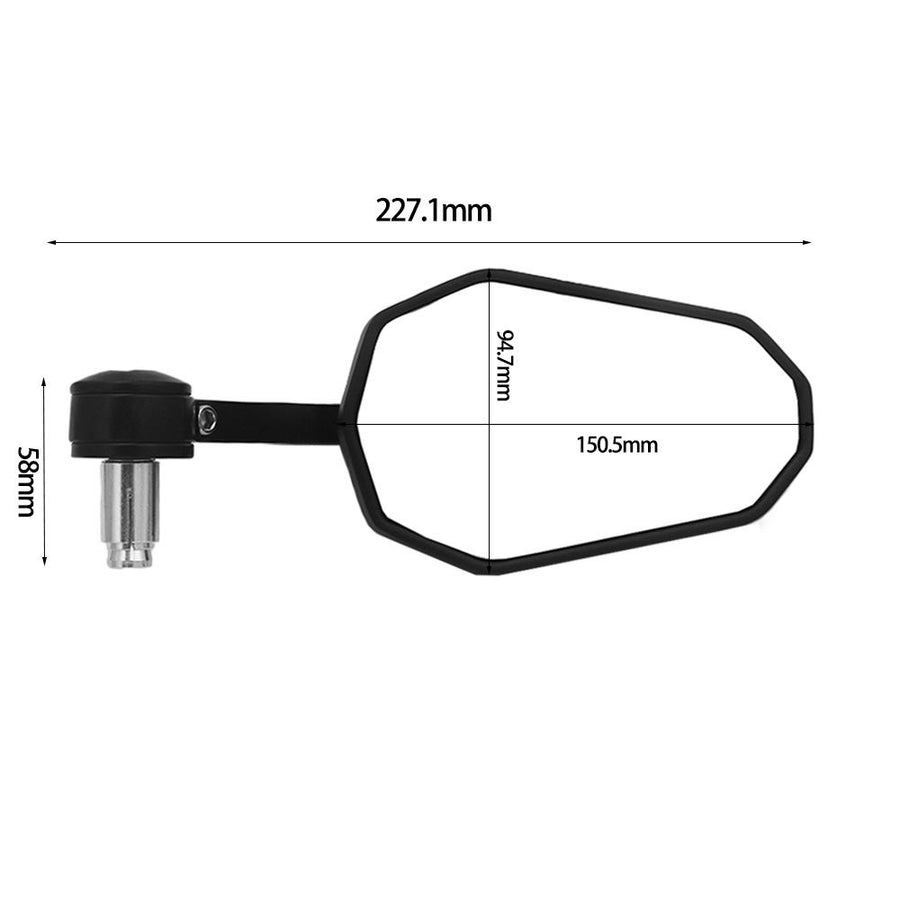 Espelhos finais do guiador 2 peças [E-mark] - Ducati Hypermotard 796 821 939 950 1100 vista frontal