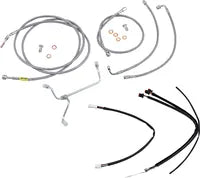 Harley Davidson Flhx [BURLY BRAND] - Kit completo de cabo/linha de freio trançado em aço inoxidável