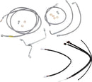 Harley Davidson Flhx [BURLY BRAND] - Kit completo de cabo/linha de freio trançado em aço inoxidável