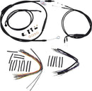 Harley Davidson flst [BURLY BRAND] - Kit completo de cabo/linha de guiador de vinil preto para cabide Ape-2