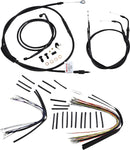 Harley Davidson flst [BURLY BRAND] - Kit completo de cabo/linha de guiador de vinil preto para cabide Ape-2