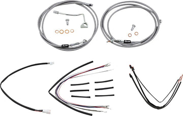 harley davidson fltruse [BURLY BRAND] - Kit completo de cabo de guiador/linha de freio em aço inoxidável