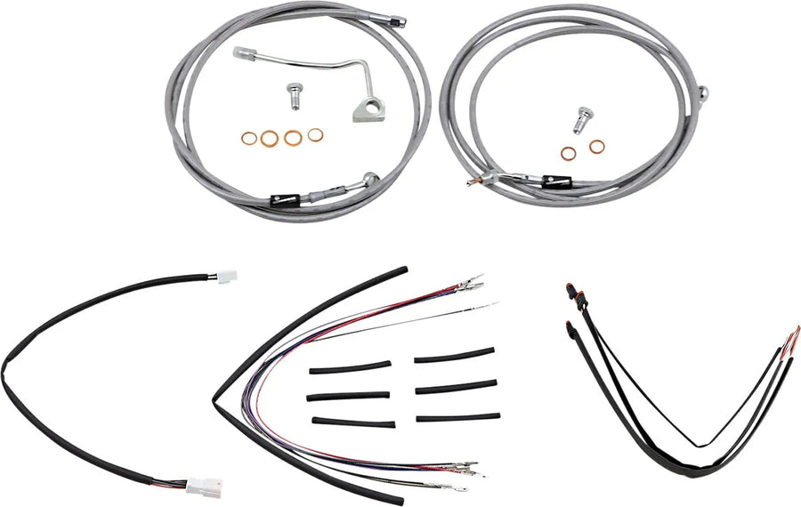 harley davidson fltruse [BURLY BRAND] - Kit completo de cabo de guiador/linha de freio em aço inoxidável