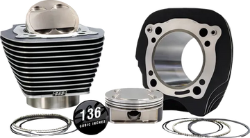 Harley-Davidson FLRT 1868 Freewheeler 114 [2025] - 132" Hochverdichtungs- / 136" Big Bore Kit – Oberfläche: Schwarz, Hervorgehobene Lamellen – Merkmal: 0,00 cm³ Kuppelvolumen – Bild 2