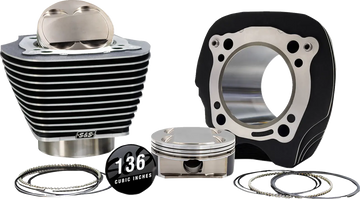 Harley-Davidson FLHTCUTG 1868 Tri Glide Ultra 114 [2025] - 132" Hochverdichtungs- / 136" Big Bore Kit – Oberfläche: Schwarz, Hervorgehobene Lamellen – Merkmal: 0,00 cm³ Kuppelvolumen – Bild 1