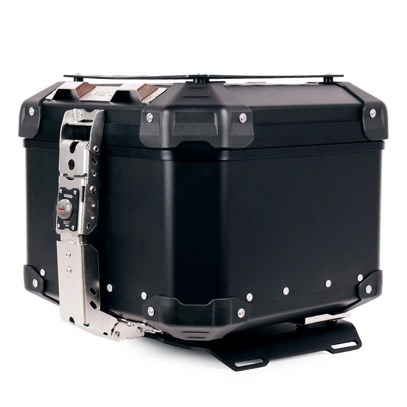 BMW R nineT 1200 Urban G/S (niedriger Auspuff) [2017-2023] - Atlas 44L Universal-Aluminium-Topcase + Atlas Top Case Platte für Gepäckablage