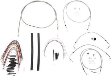 harley davidson flhtc [BURLY BRAND] - Kit completo de cabo de guiador/linha de freio em aço inoxidável - 0