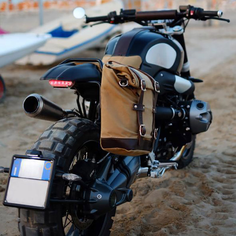 BMW R nineT 1200 Urban G/S (niedriger Auspuff) [2017-2023] - Canvas-Seitentasche 10L-14L + Rahmen der NineT-Serie