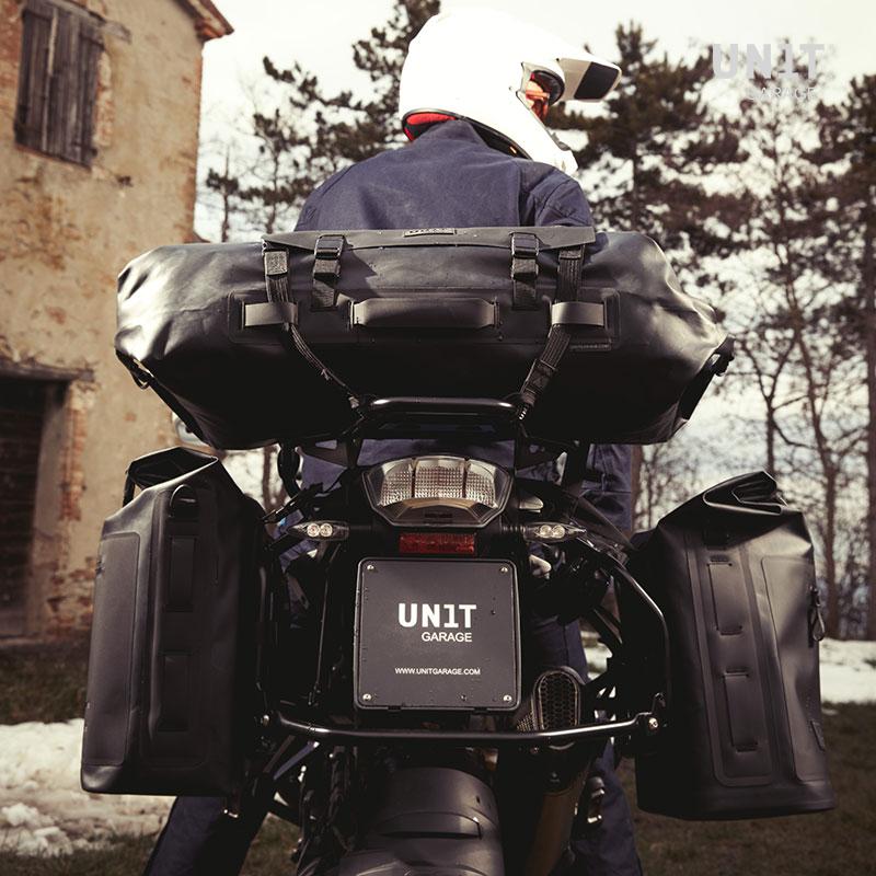 BMW R nineT 1200 Urban G/S (niedriger Auspuff) [2017-2023] - Zwei Khali-Seitentaschen aus TPU 35L - 45L + Paar Aluminiumplatten