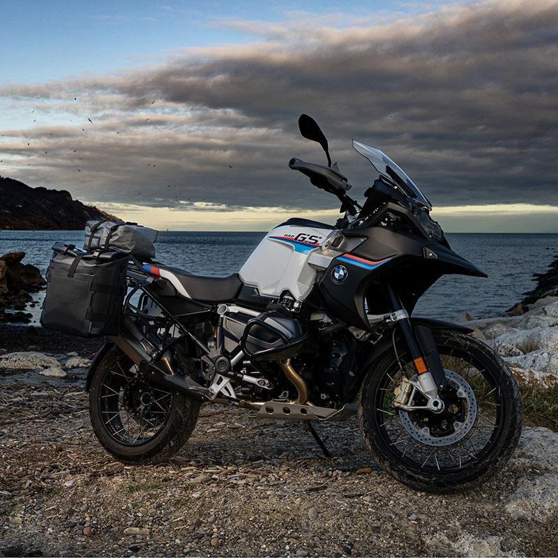 BMW R nineT 1200 Urban G/S (niedriger Auspuff) [2017-2023] - Aluminium-Taschenhalter mit verstellbarer Hypalon-Front und Schnellkupplung