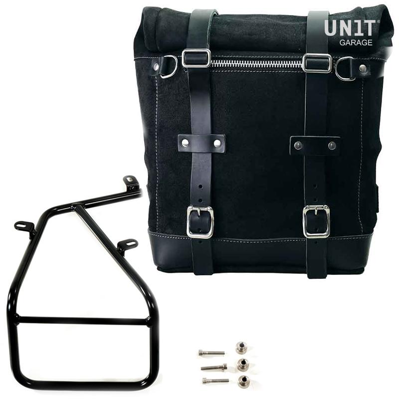 BMW R nineT 1200 Urban G/S (hoher Auspuff) [2017-2023] - 22L-30L Scram Satteltasche aus Spaltleder + Rahmen der NineT Serie