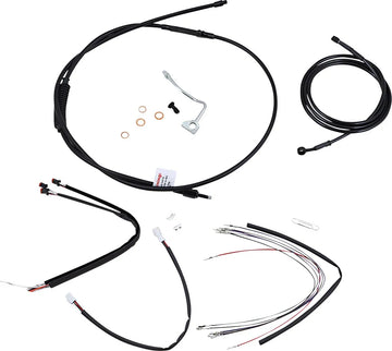 Harley Davidson flhrxs [BURLY BRAND] - Kit completo de cabo/linha de guiador de vinil preto para cabide Ape