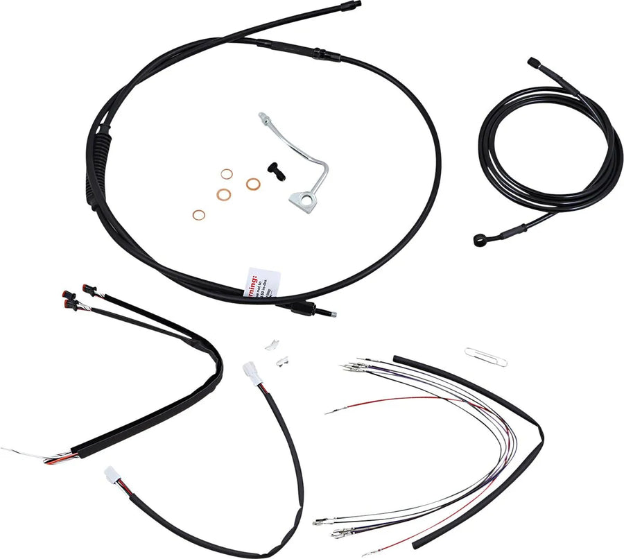 Harley Davidson flhrxs [BURLY BRAND] - Kit completo de cabo/linha de guiador de vinil preto para cabide Ape