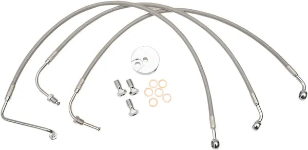 Harley Davidson Flhri [LA CHOPPERS] – Conjunto de linha de freio em aço inoxidável