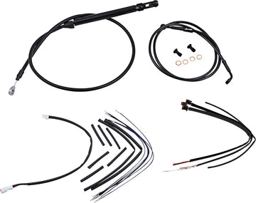 Harley davidson softail street bob fxbb [BURLY BRAND] - Kit completo de cabo/linha de guiador de vinil preto para cabides de macaco
