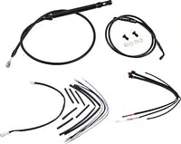 Harley Davidson FX [BURLY BRAND] - Conjunto completo de cabo/linha de guiador de vinil preto para Ape Hanger